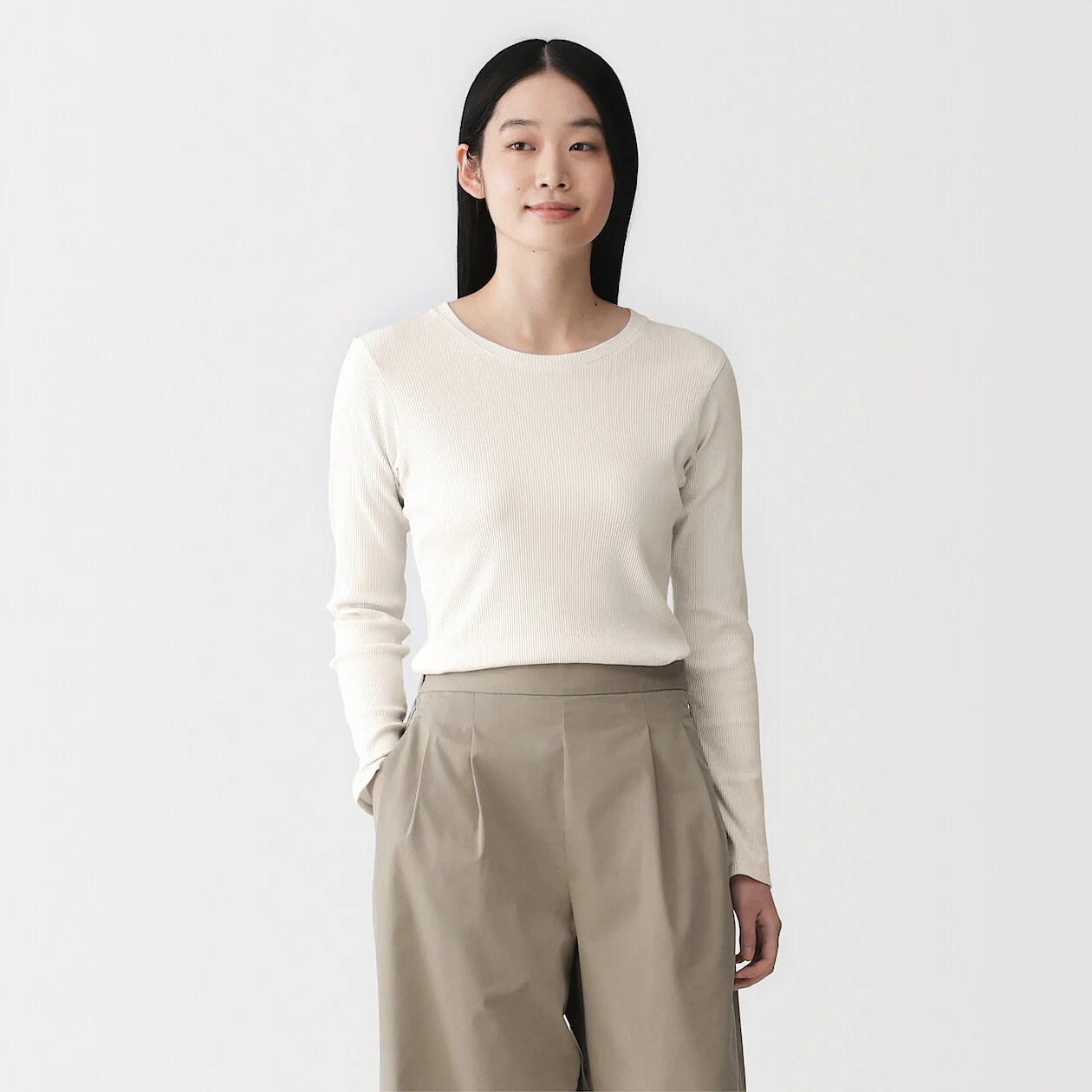 Smooth Ribbed Long Sleeve T-Shirt - Image 20