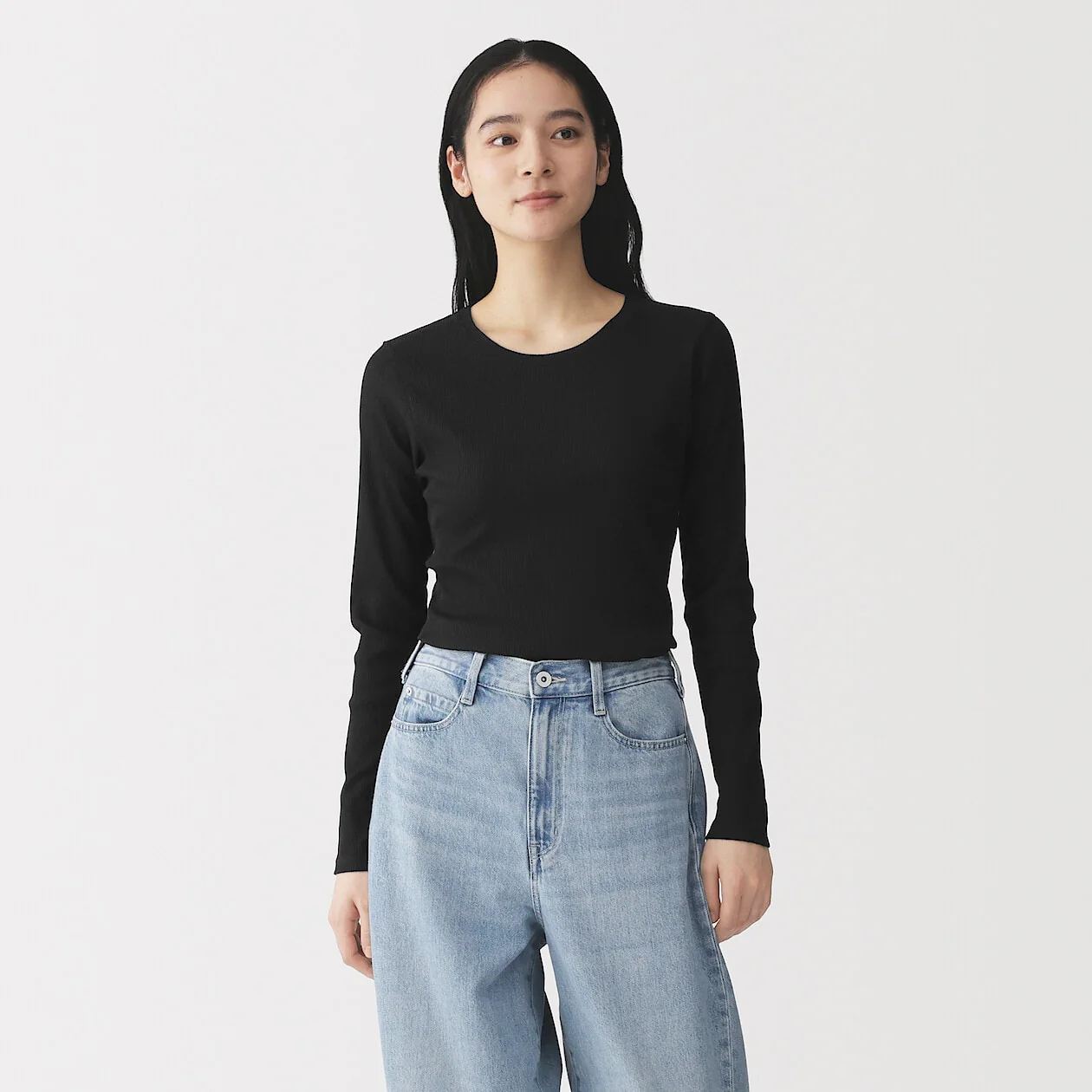 Smooth Ribbed Long Sleeve T-Shirt - Image 24