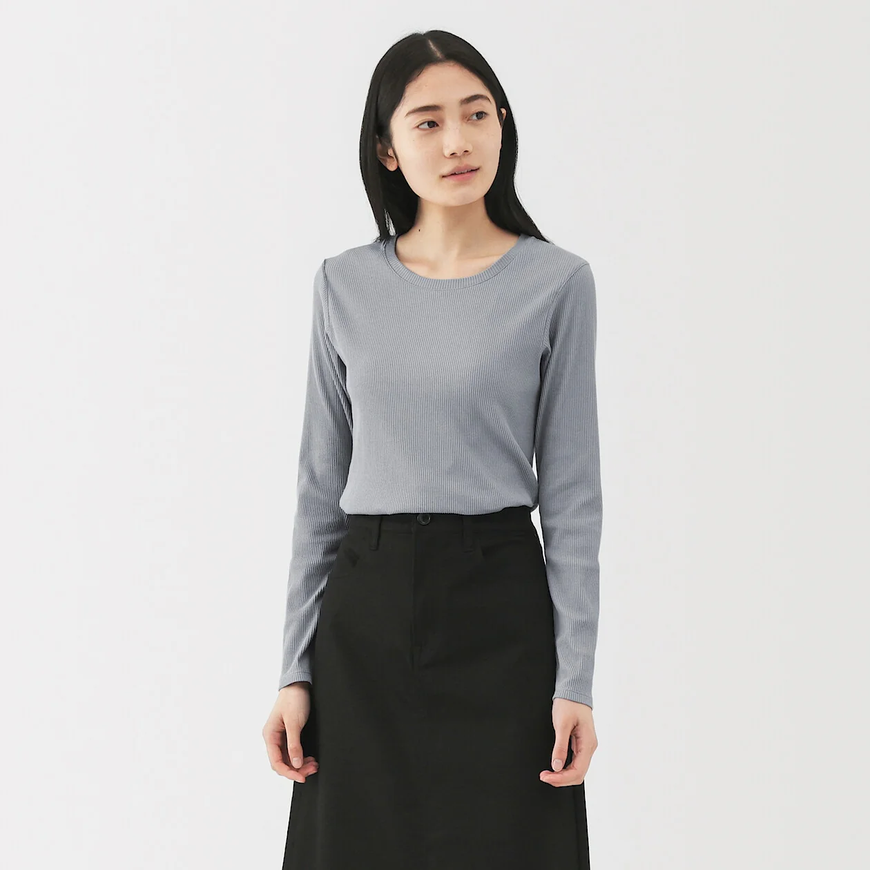 Smooth Ribbed Long Sleeve T-Shirt - Image 5