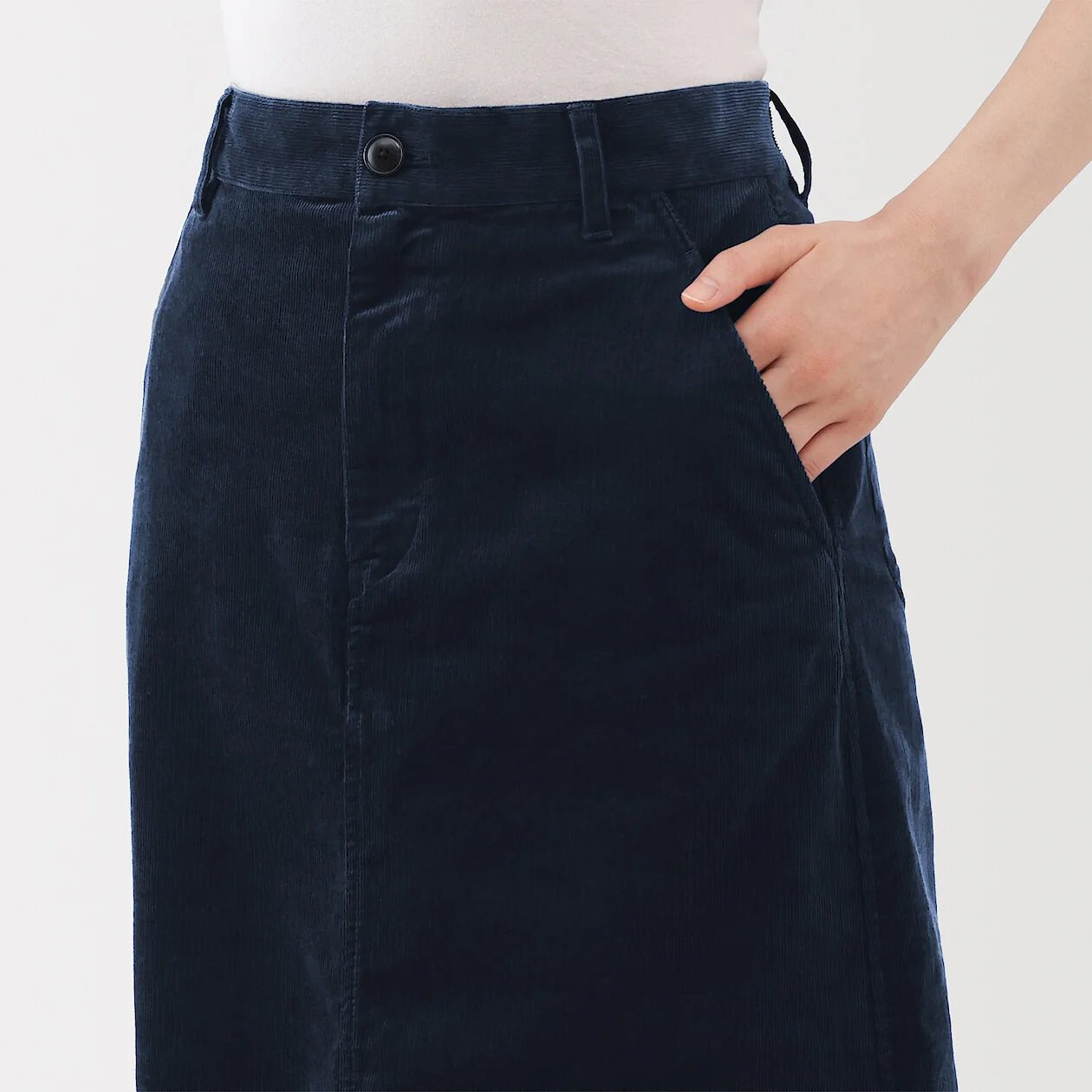 Stretch Corduroy Midi Skirt - Image 11