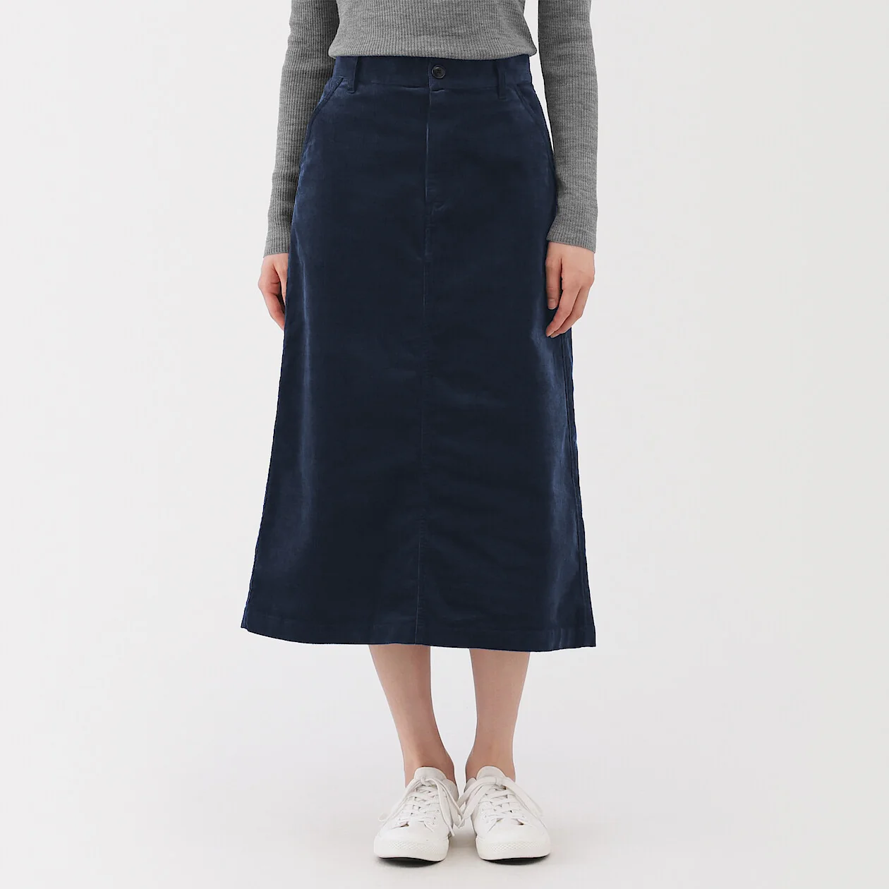 Stretch Corduroy Midi Skirt - Image 7