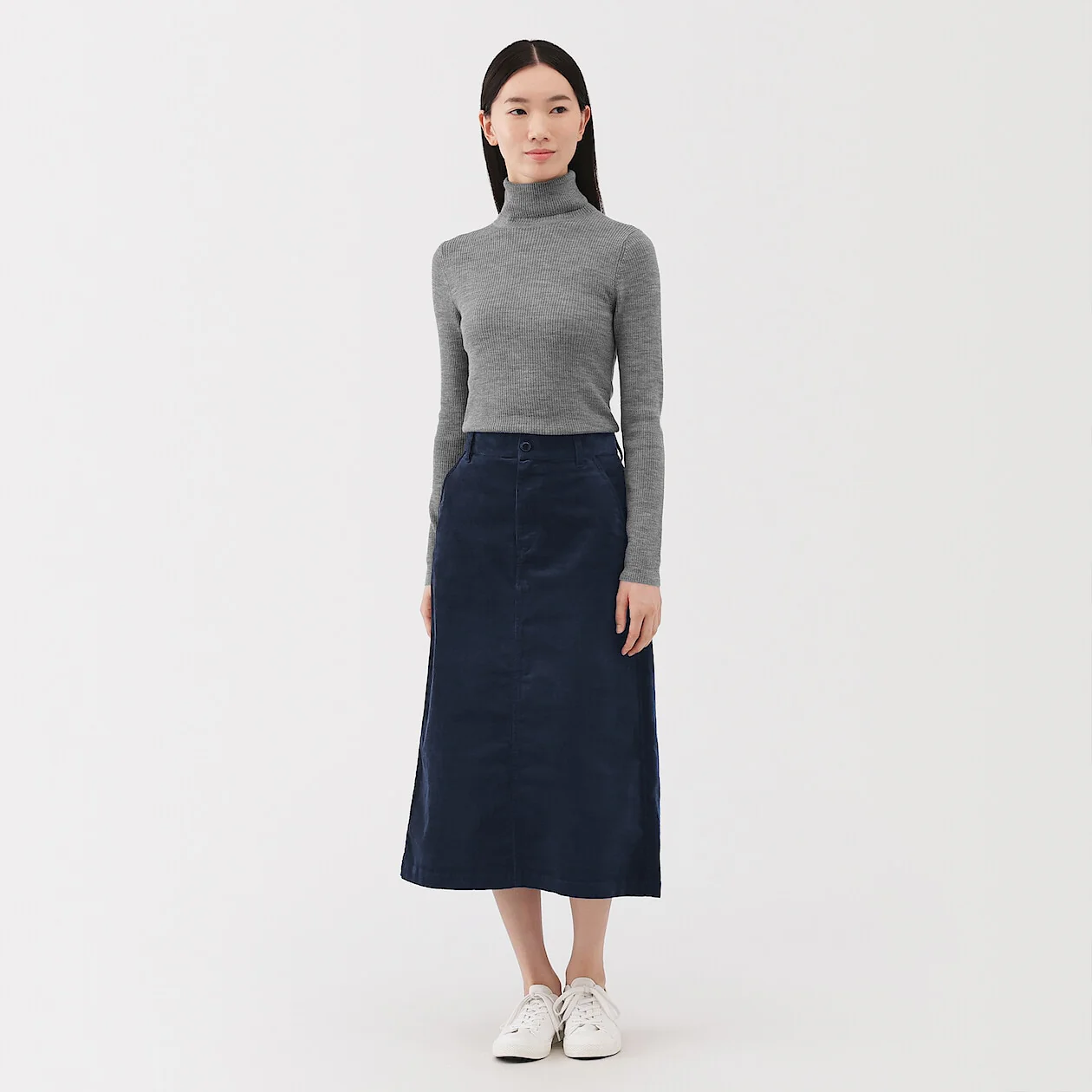 Stretch Corduroy Midi Skirt - Image 8