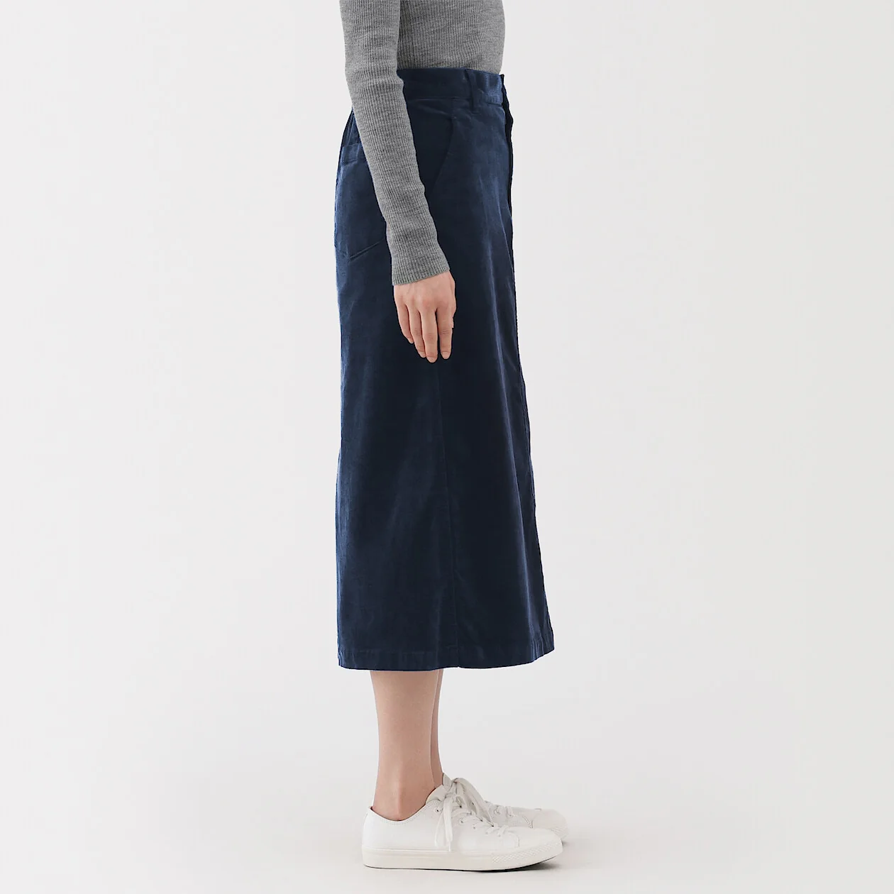 Stretch Corduroy Midi Skirt - Image 9