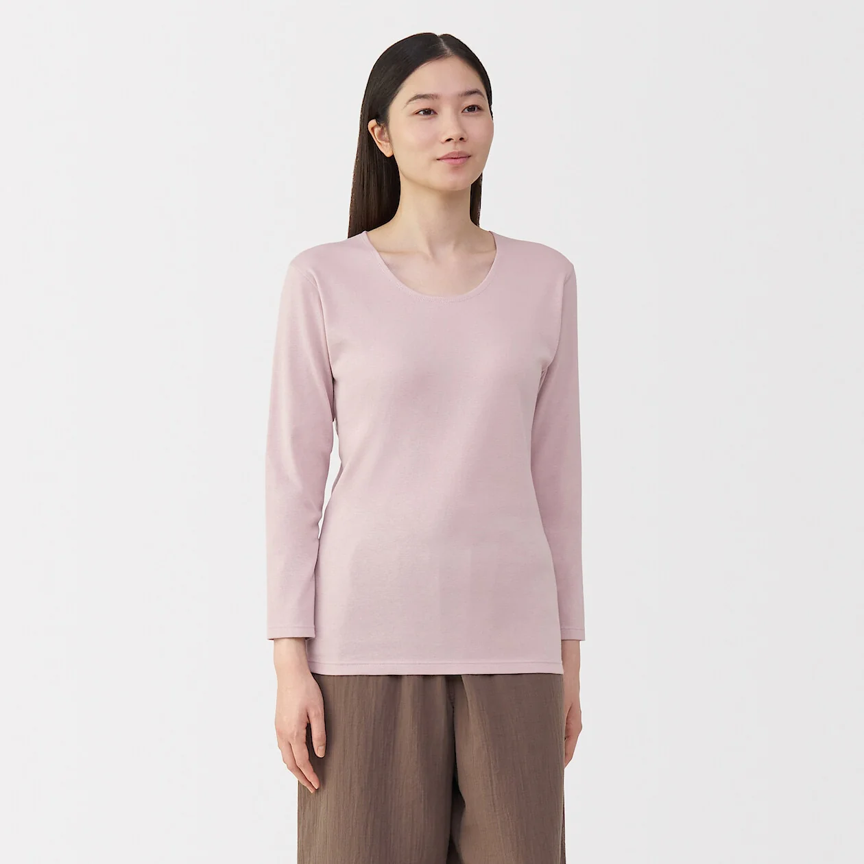 Warm Thick Cotton U-Neck Long Sleeve T-Shirt - Image 15