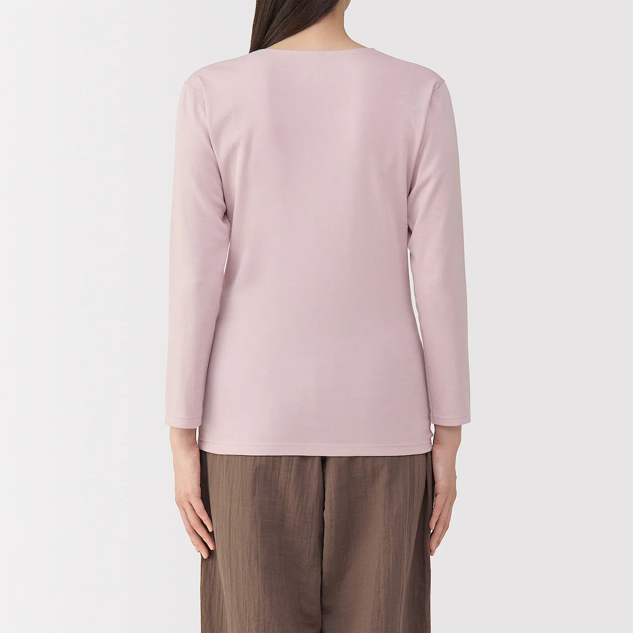 Warm Thick Cotton U-Neck Long Sleeve T-Shirt - Image 18