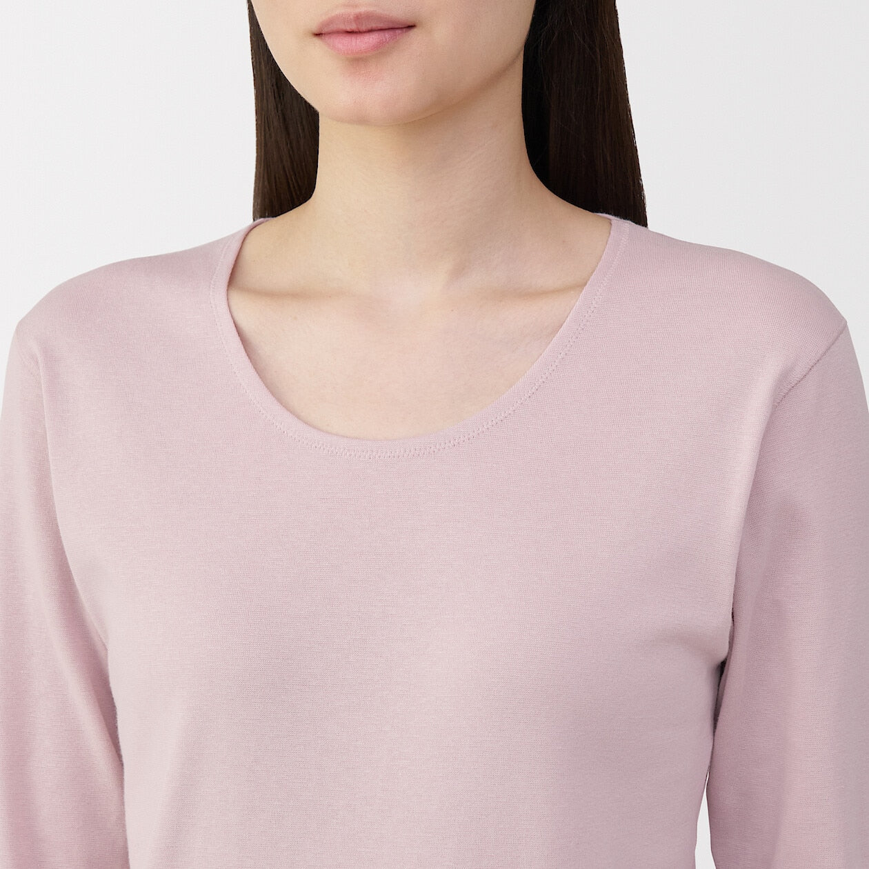Warm Thick Cotton U-Neck Long Sleeve T-Shirt - Image 19