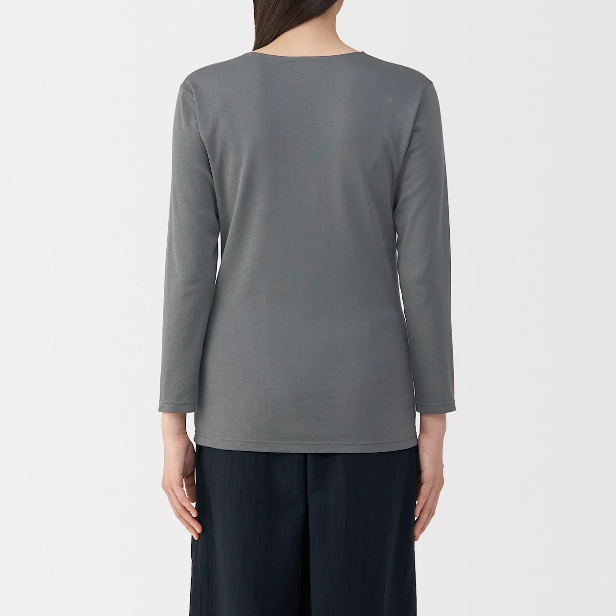 Warm Thick Cotton U-Neck Long Sleeve T-Shirt - Image 25
