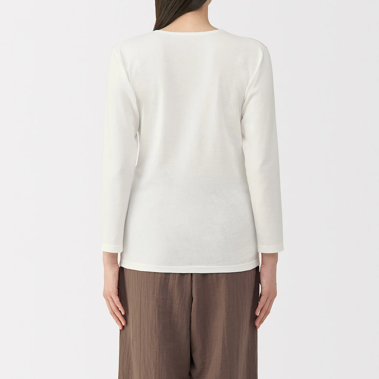 Warm Thick Cotton U-Neck Long Sleeve T-Shirt - Image 4