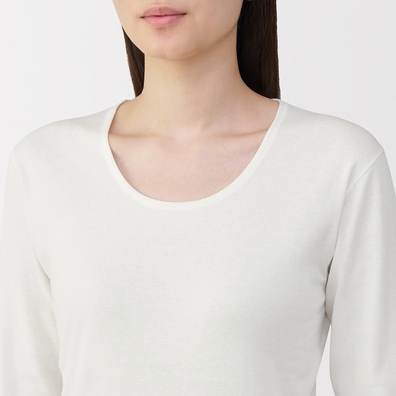 Warm Thick Cotton U-Neck Long Sleeve T-Shirt - Image 5