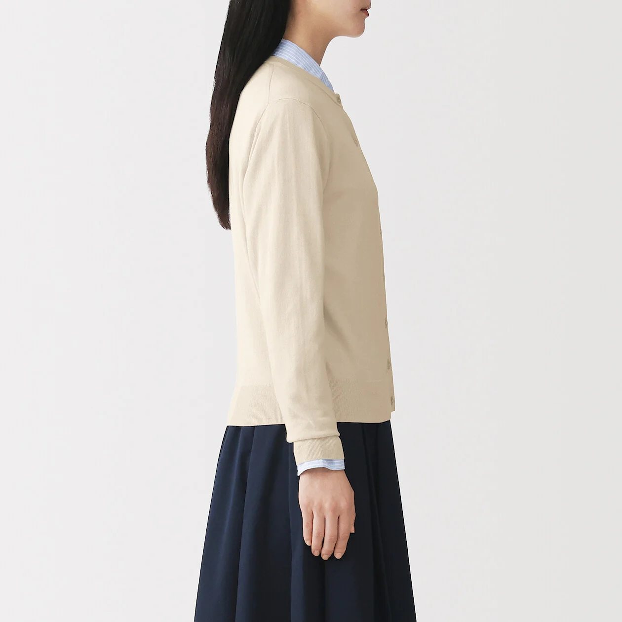 UV Protection High Twisted Cotton Crew Neck Cardigan - Image 16