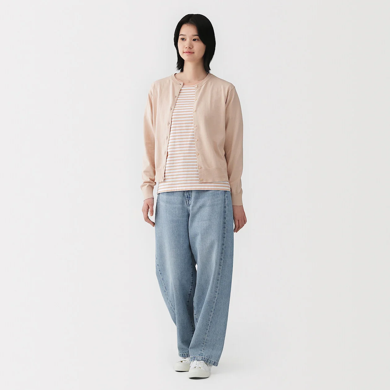 UV Protection High Twisted Cotton Crew Neck Cardigan - Image 22