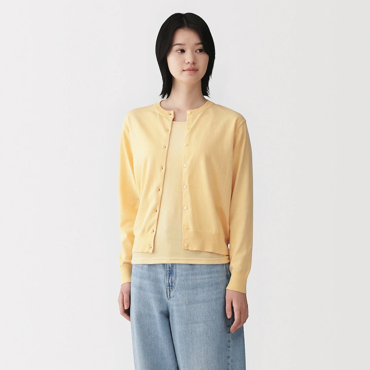 UV Protection High Twisted Cotton Crew Neck Cardigan - Image 26