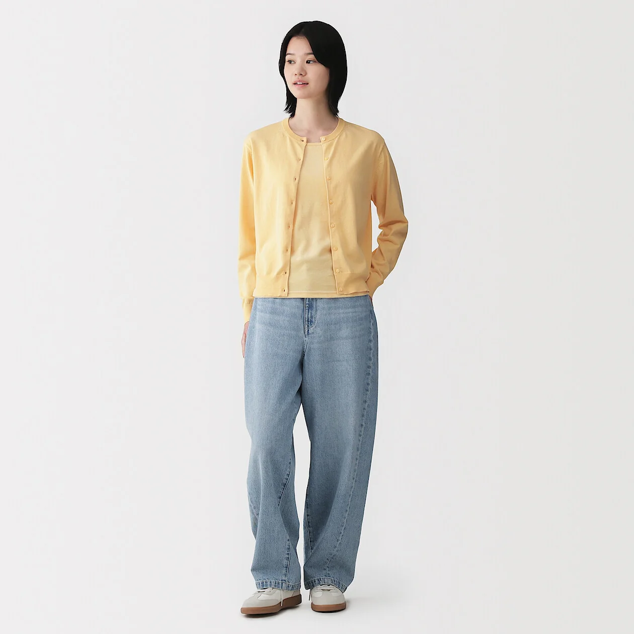 UV Protection High Twisted Cotton Crew Neck Cardigan - Image 27
