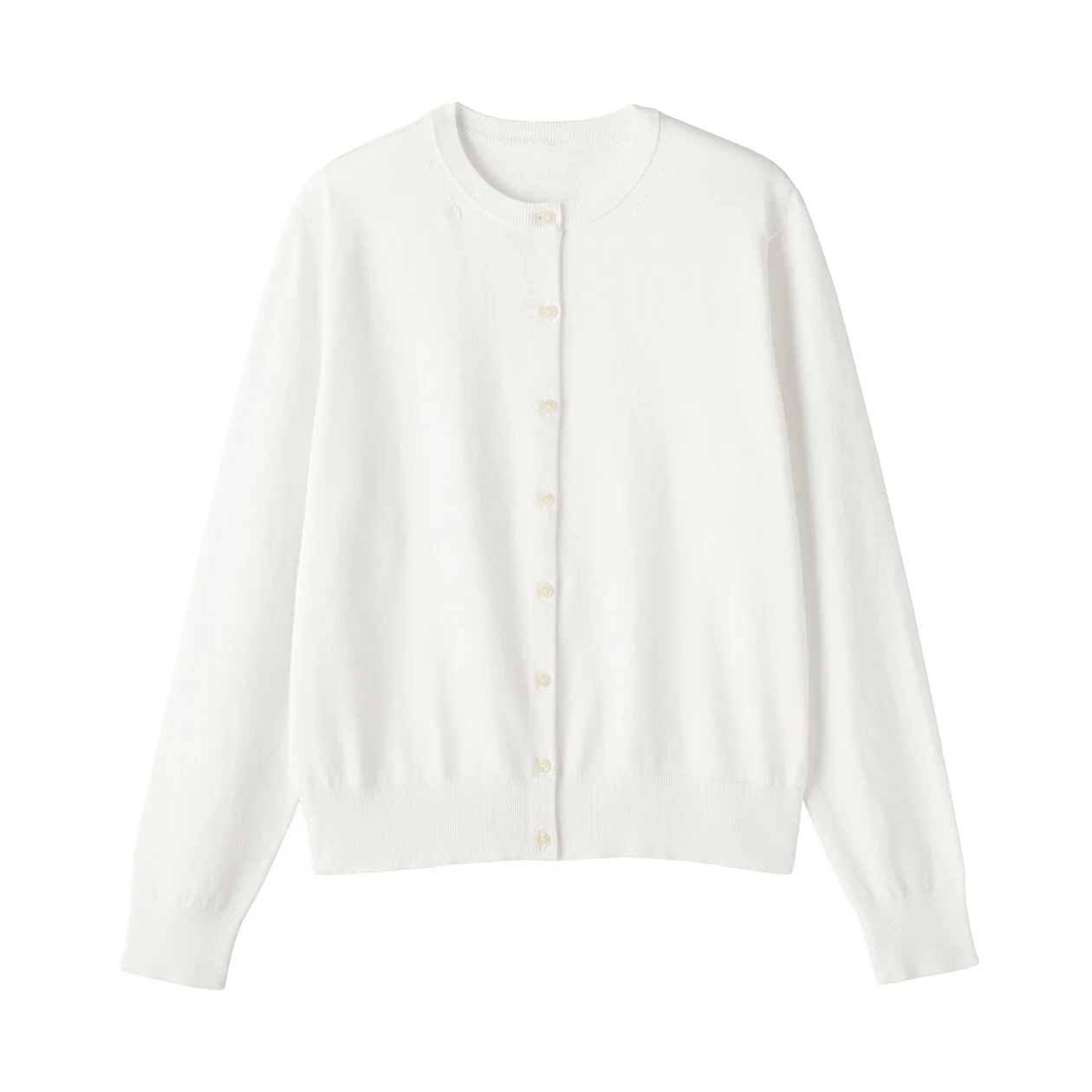 UV Protection High Twisted Cotton Crew Neck Cardigan - Image 3