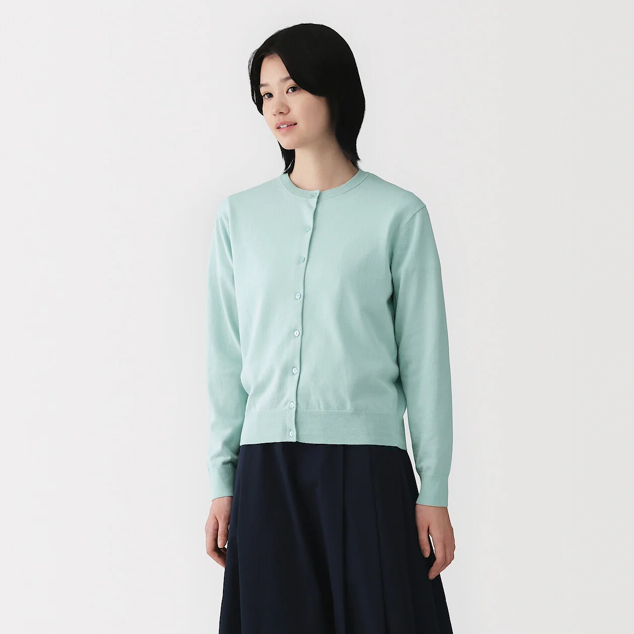 UV Protection High Twisted Cotton Crew Neck Cardigan - Image 30
