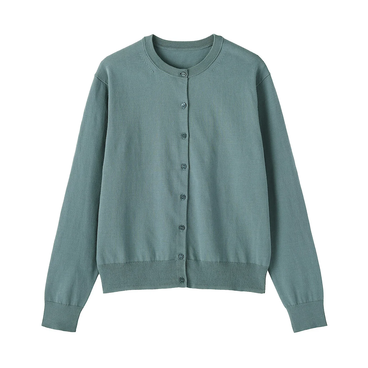 UV Protection High Twisted Cotton Crew Neck Cardigan - Image 36