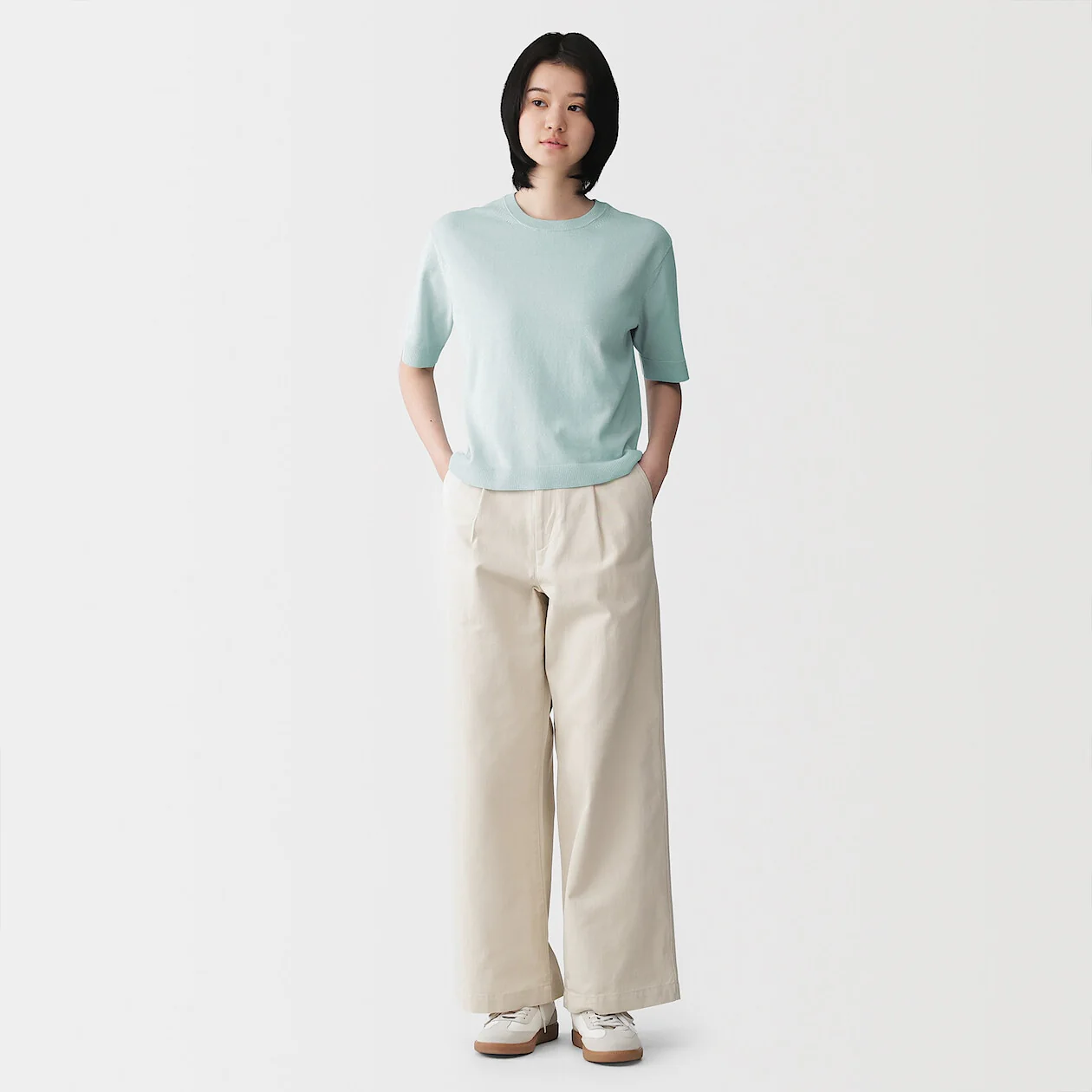 UV Protection High Twisted Cotton Half Sleeve Sweater - Image 18