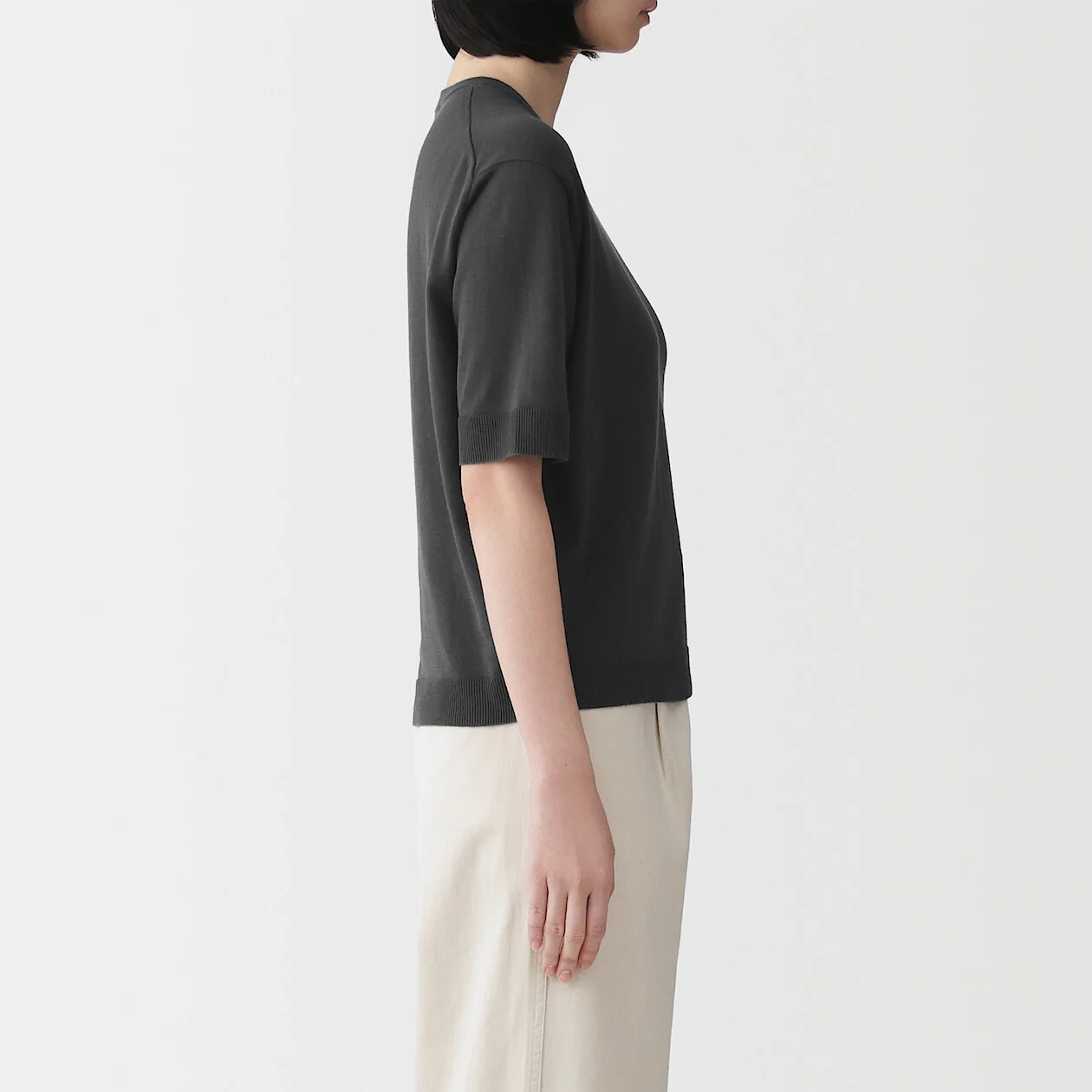 UV Protection High Twisted Cotton Half Sleeve Sweater - Image 3