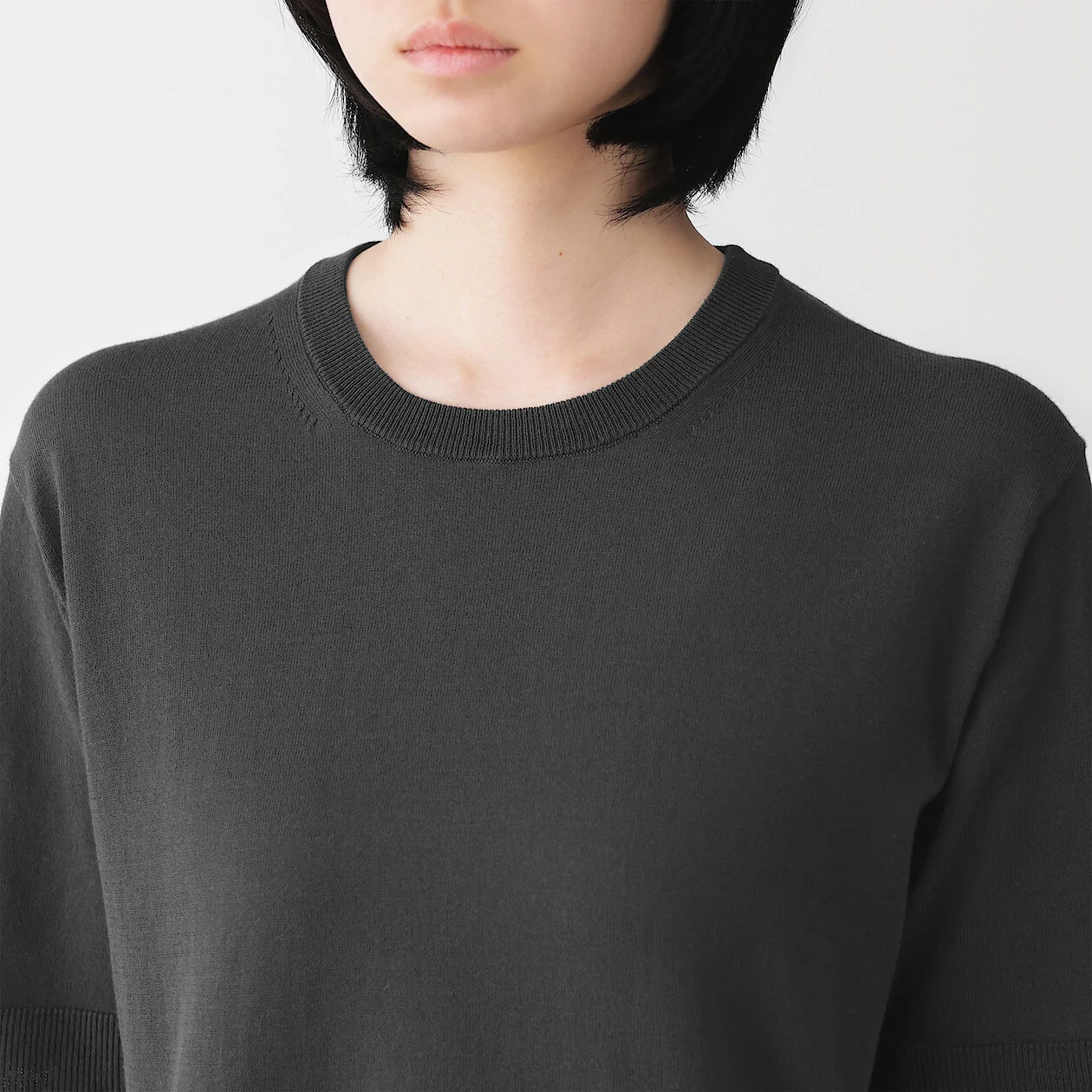 UV Protection High Twisted Cotton Half Sleeve Sweater - Image 5