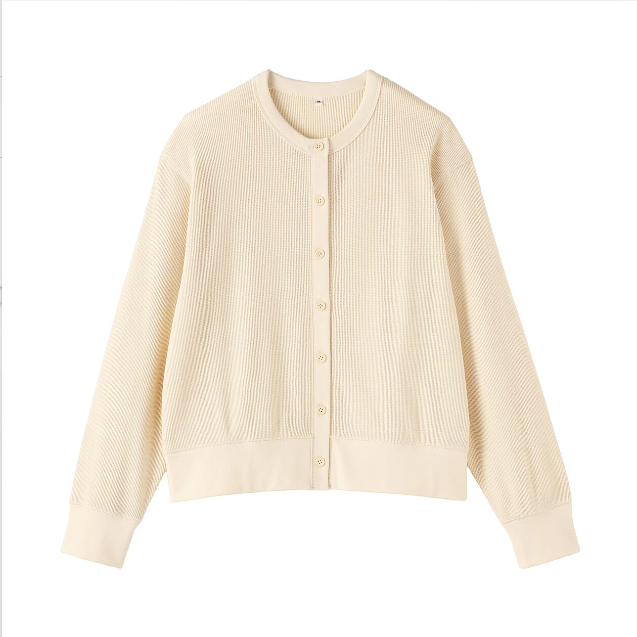 Waffle Crewneck Long Sleeve Cardigan - Image 11