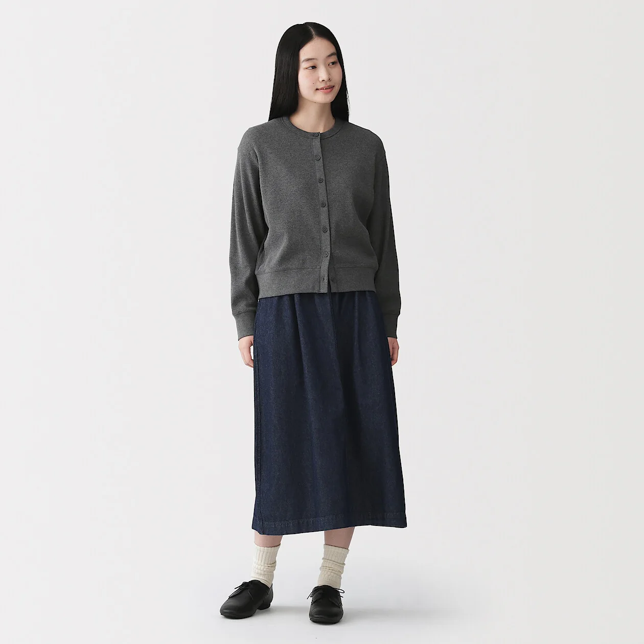 Waffle Crewneck Long Sleeve Cardigan - Image 14