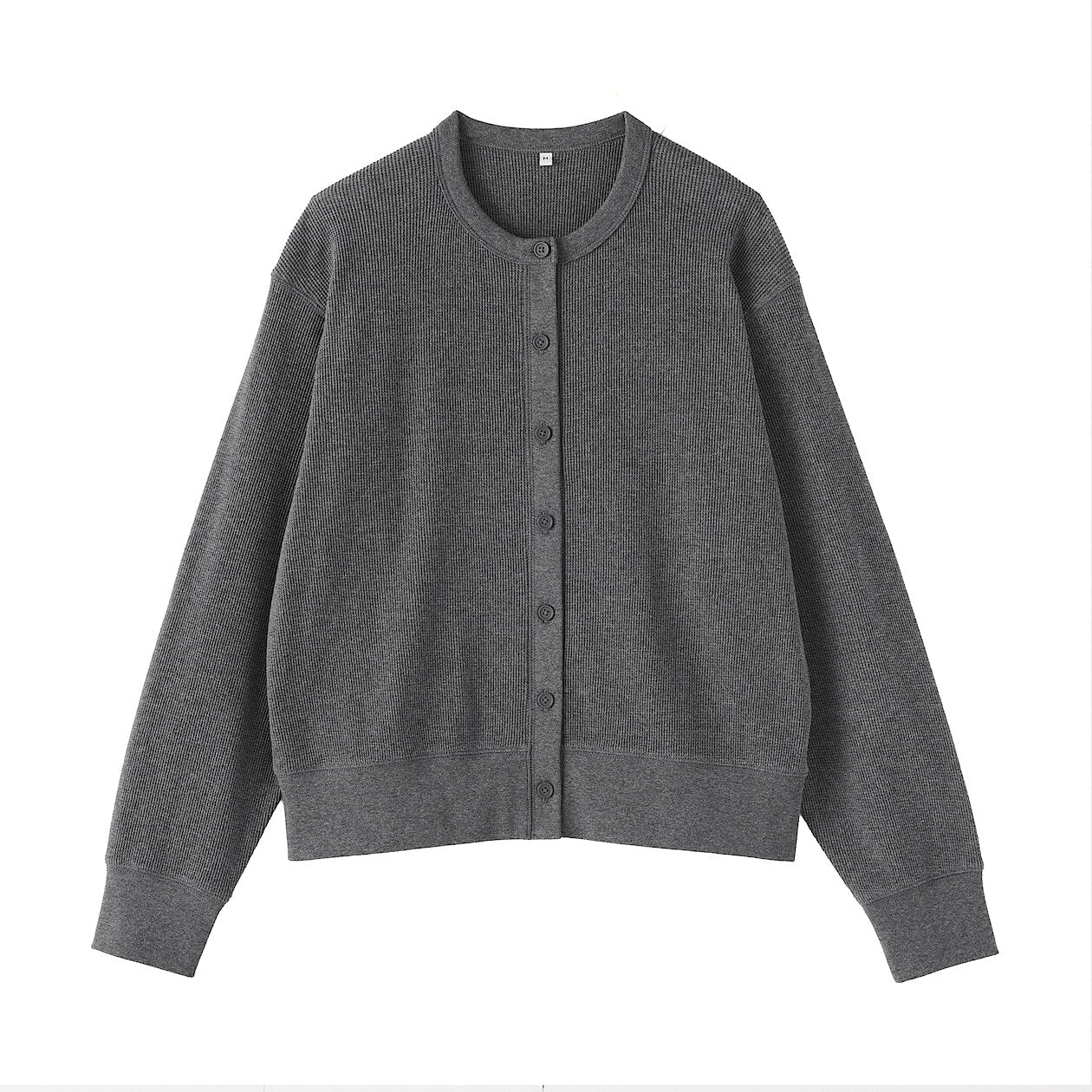 Waffle Crewneck Long Sleeve Cardigan - Image 15