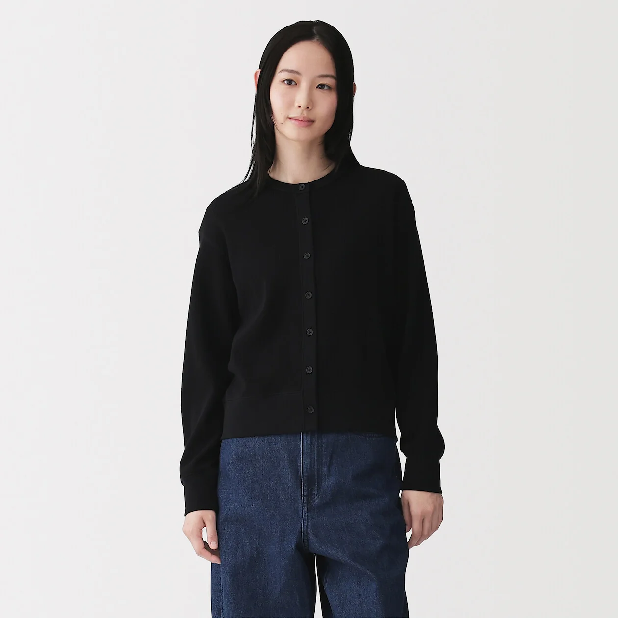 Waffle Crewneck Long Sleeve Cardigan - Image 17