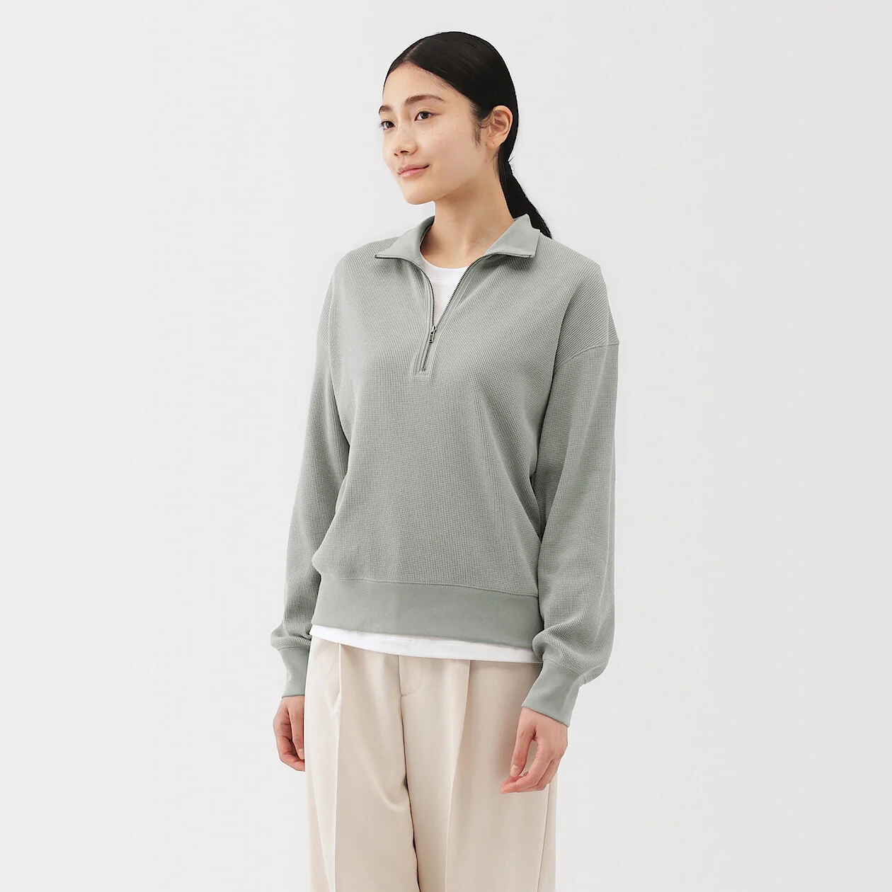 Waffle Knit Half-Zip Pullover - Image 16