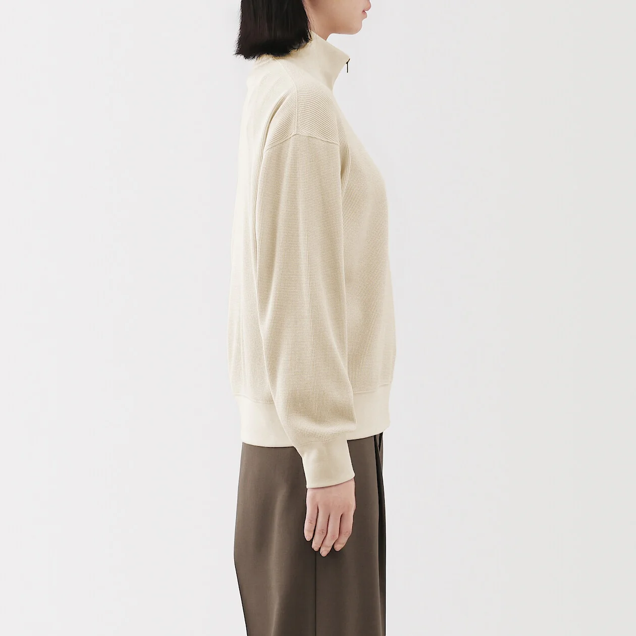 Waffle Knit Half-Zip Pullover - Image 3