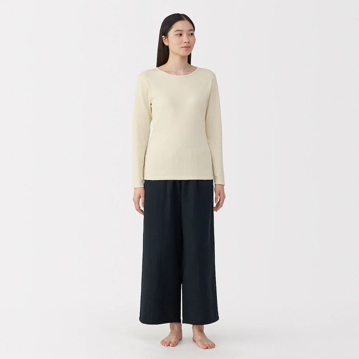Warm Cotton and Wool Long-Sleeve T-Shirt - Image 2