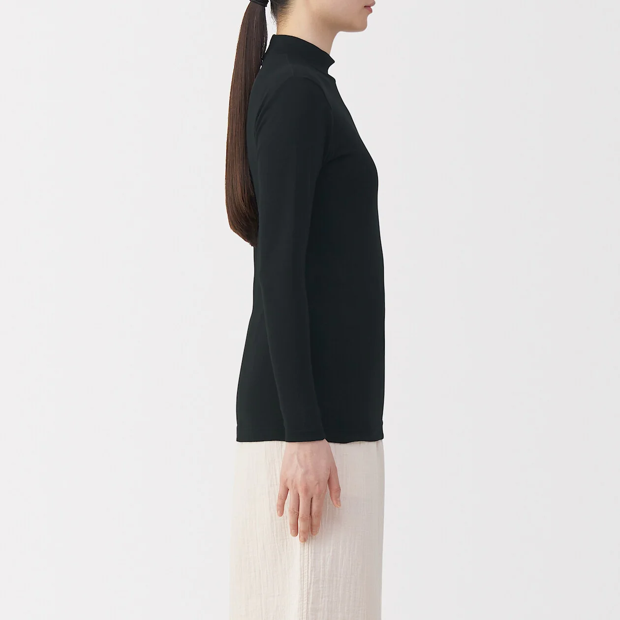 Warm Cotton Mockneck Long Sleeve T-Shirt - Image 10
