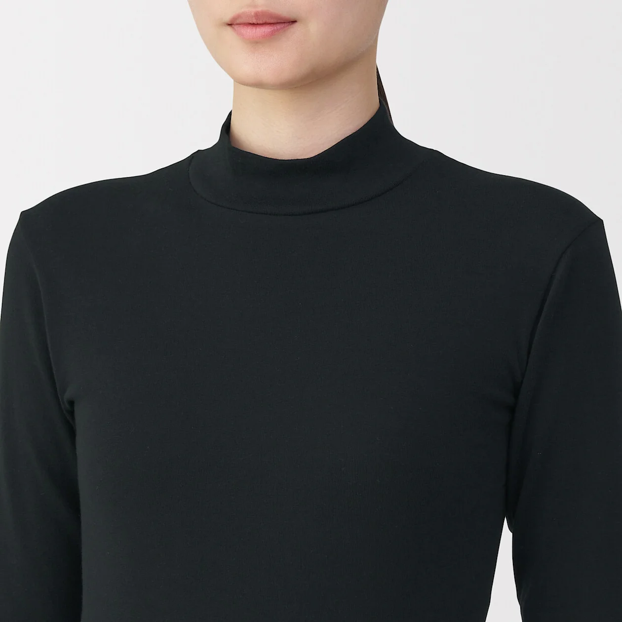 Warm Cotton Mockneck Long Sleeve T-Shirt - Image 12