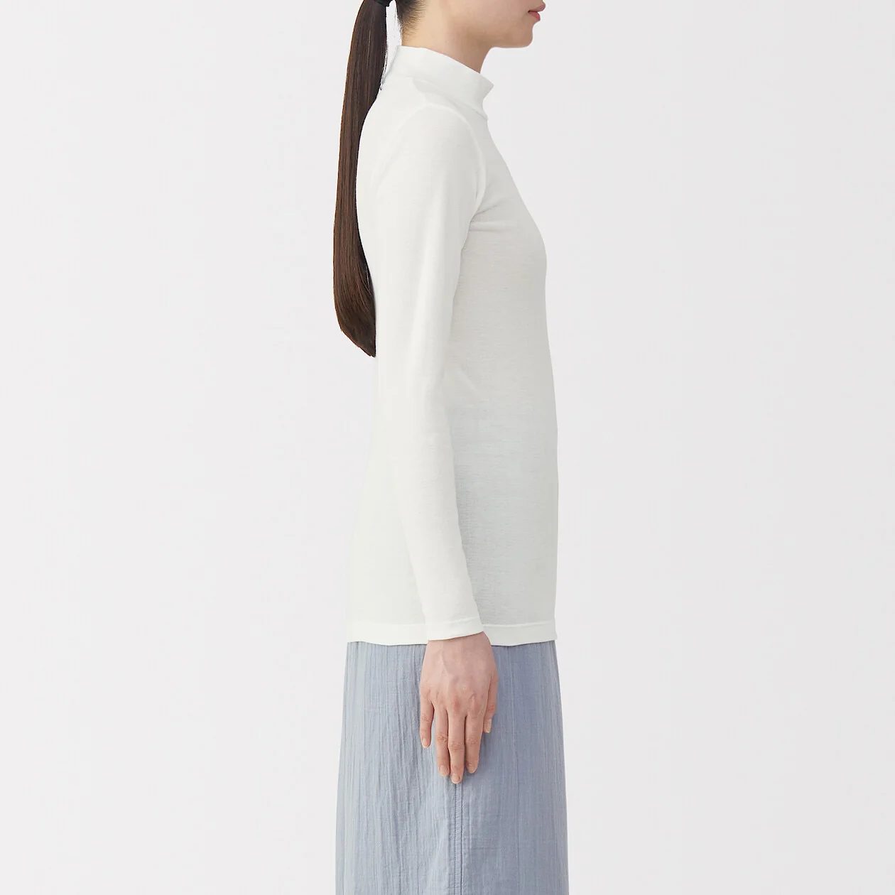 Warm Cotton Mockneck Long Sleeve T-Shirt - Image 3