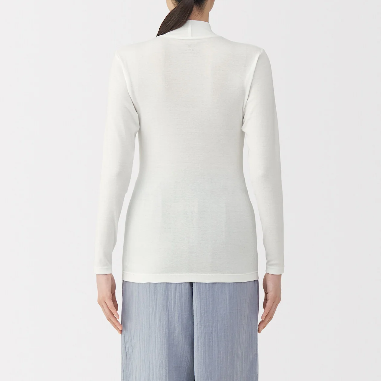 Warm Cotton Mockneck Long Sleeve T-Shirt - Image 4