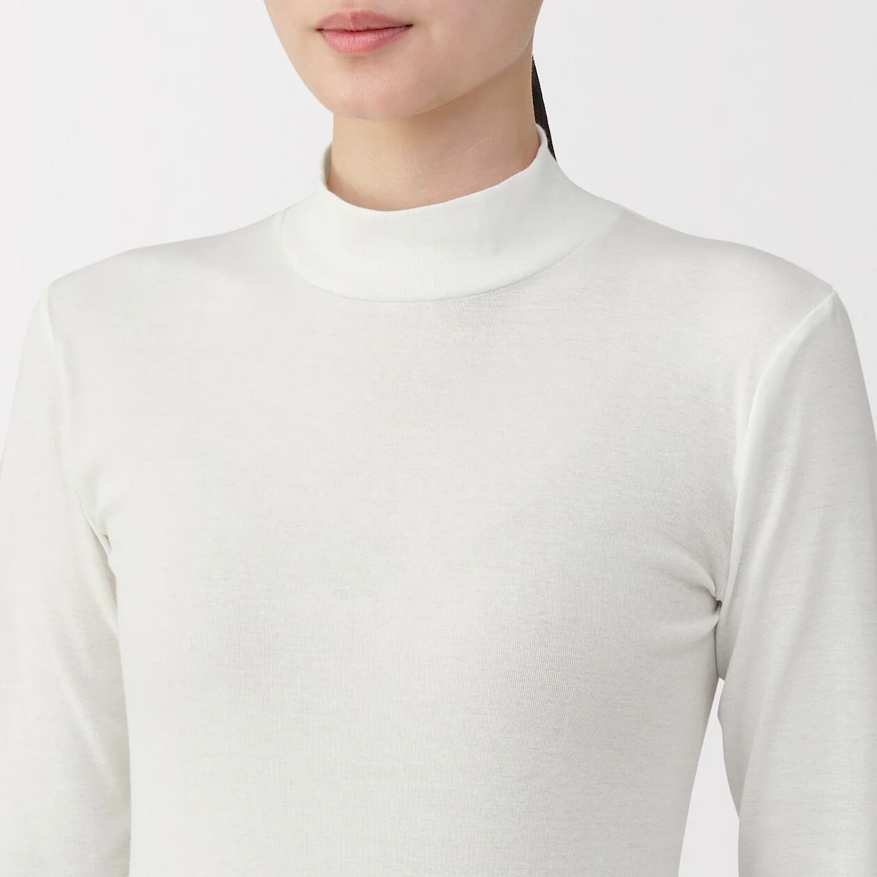 Warm Cotton Mockneck Long Sleeve T-Shirt - Image 5