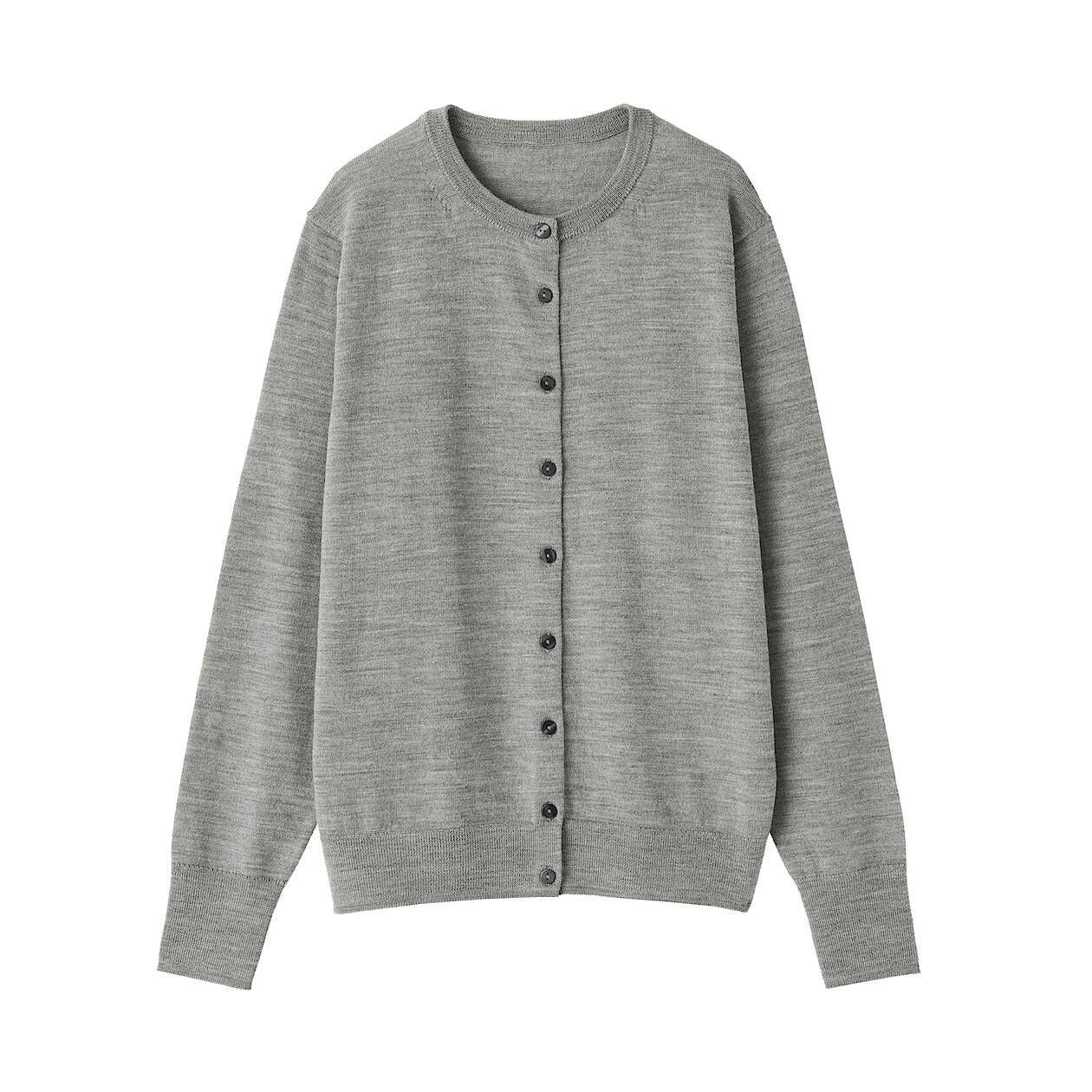 Washable Wool High-Gauge Crewneck Cardigan - Image 10