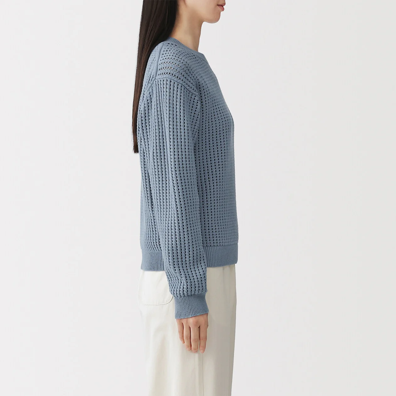 Washable Mesh Crewneck Sweater - Image 3
