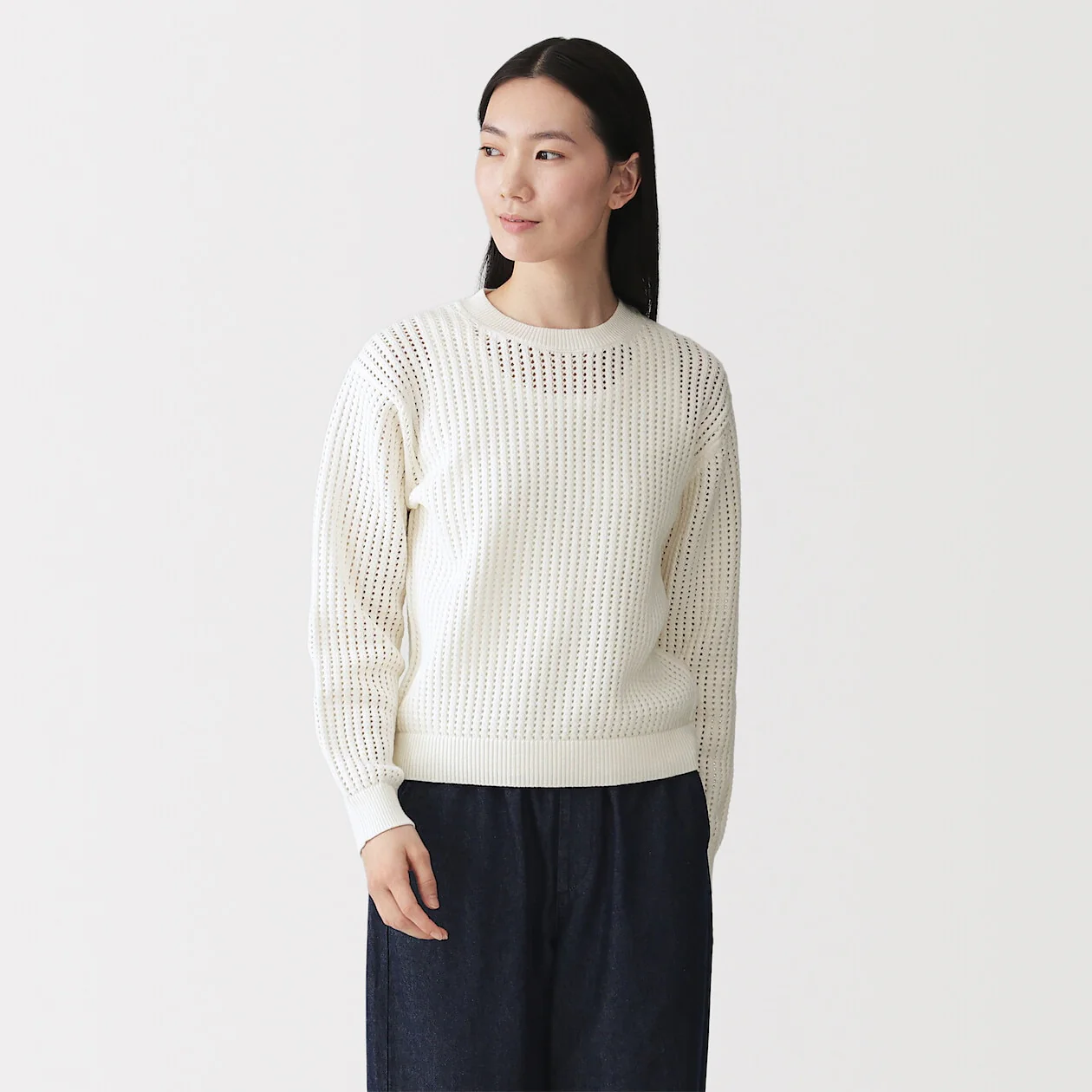 Washable Mesh Crewneck Sweater - Image 9