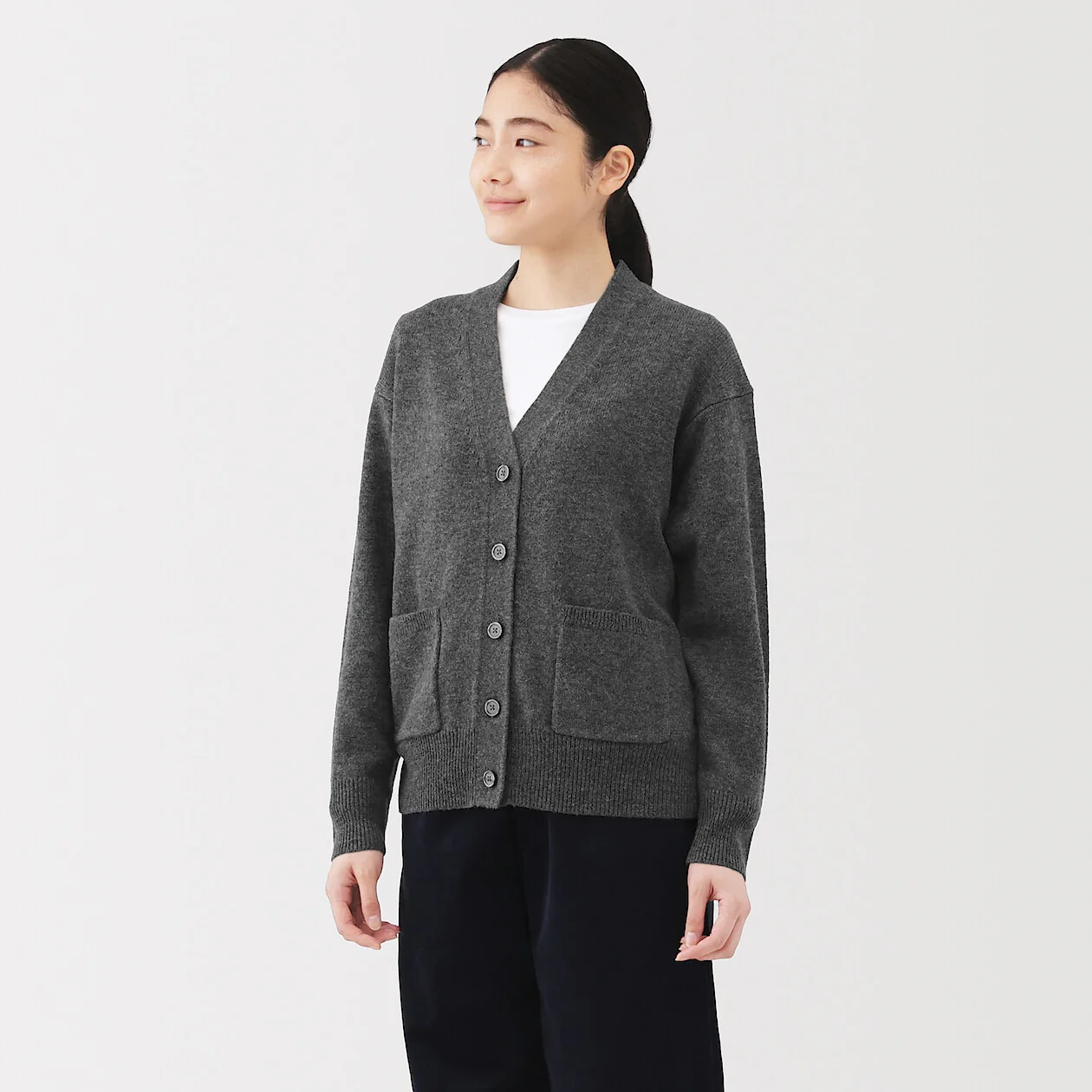 Washable Wool Mid-Gauge V-Neck Cardigan - Image 14