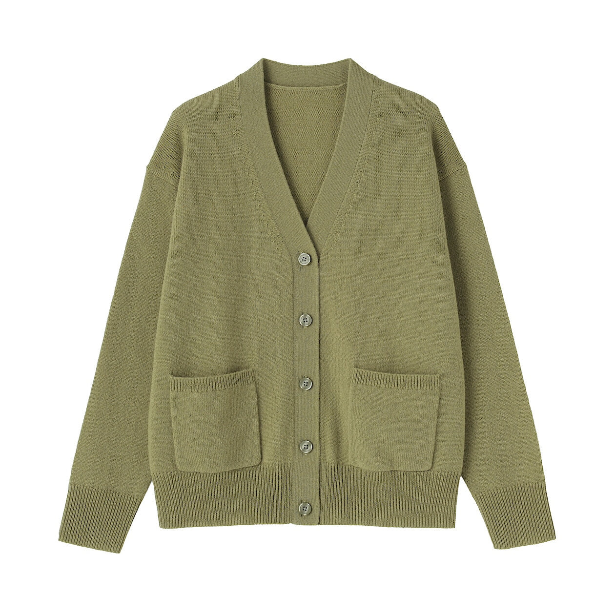 Washable Wool Mid-Gauge V-Neck Cardigan - Image 4