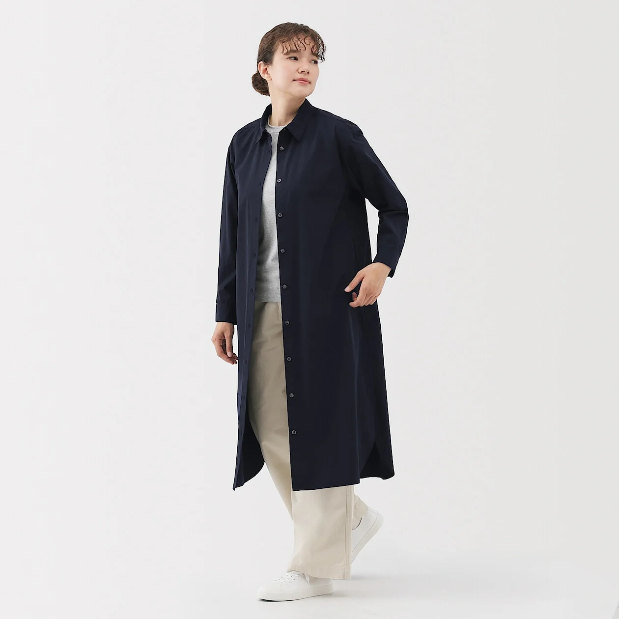 Washed Broadcloth Long-Sleeve Shirt Dress - Image 10