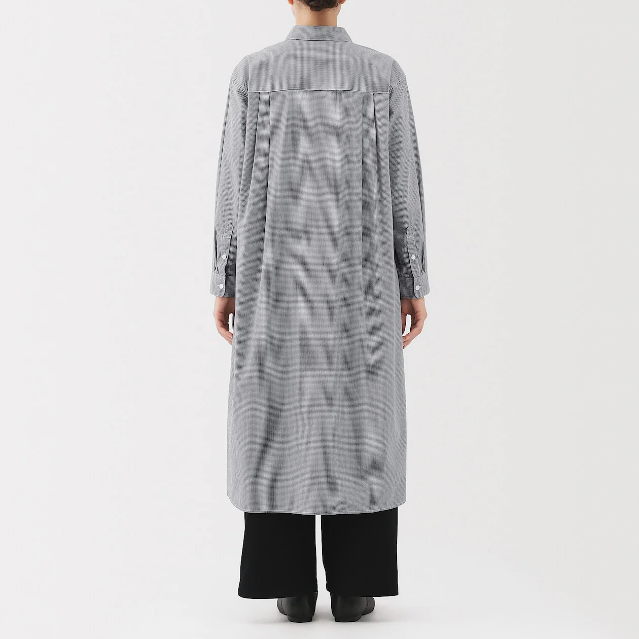 Washed Broadcloth Long-Sleeve Shirt Dress - Image 4