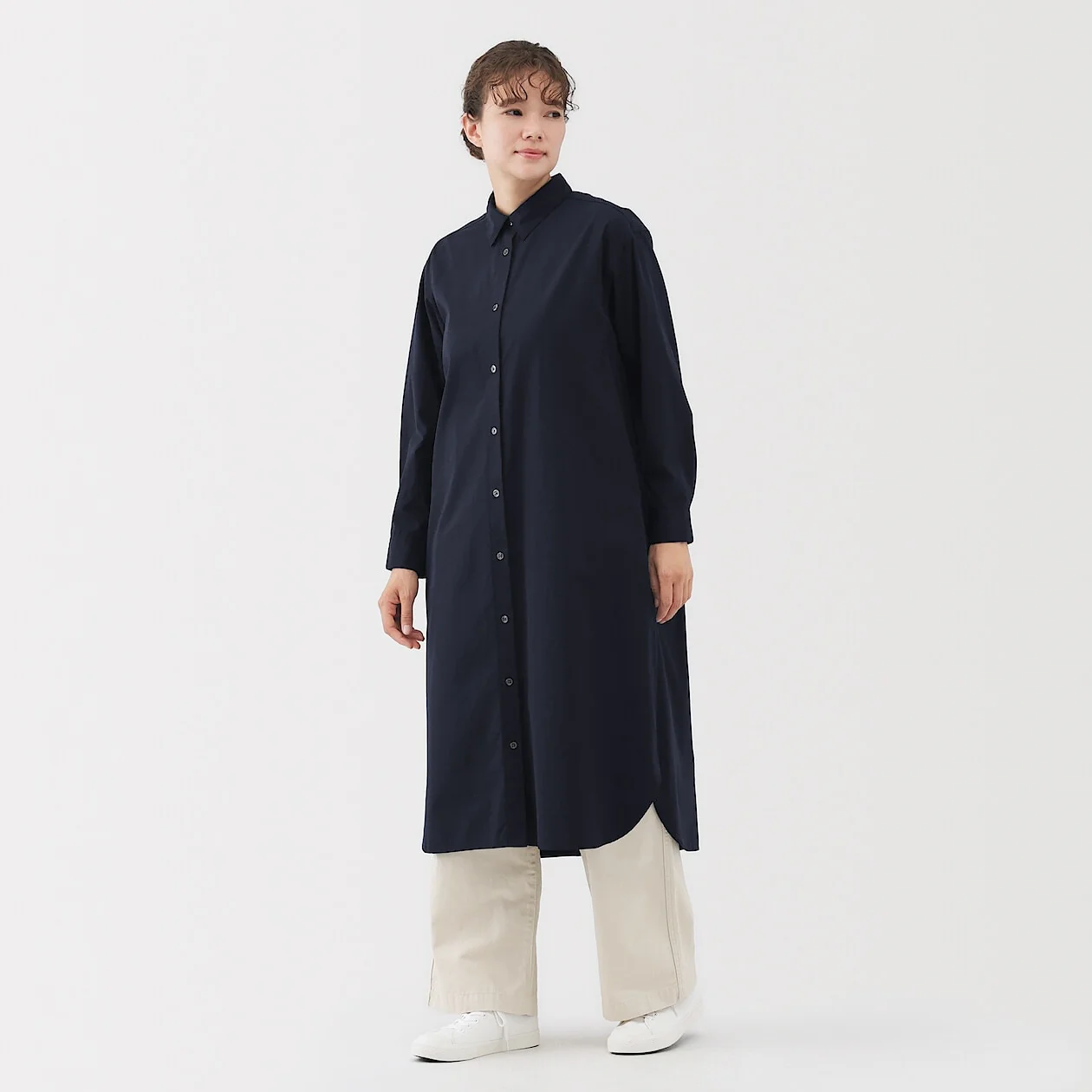 Washed Broadcloth Long-Sleeve Shirt Dress - Image 9