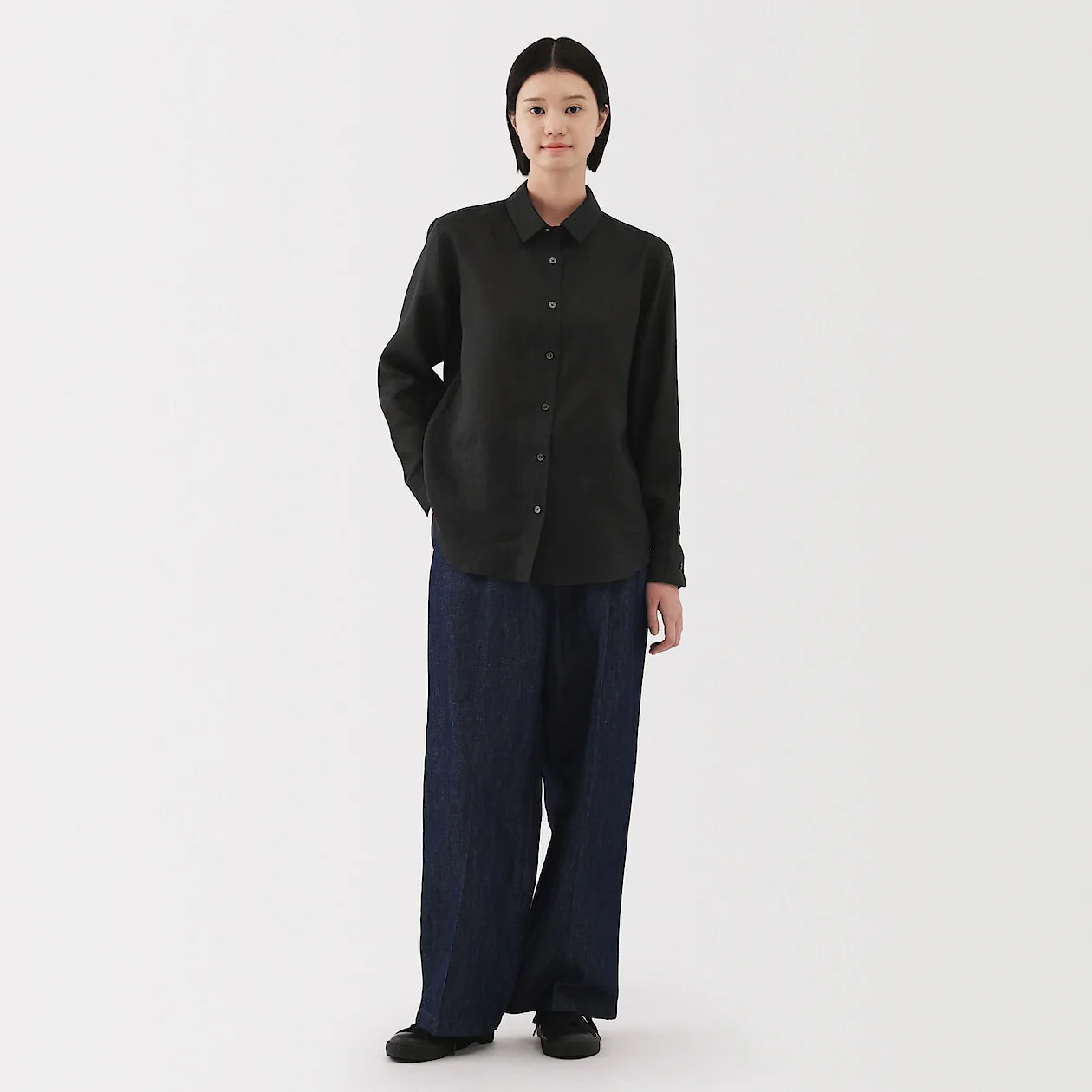 Washed Linen Long Sleeve Shirt - Image 20