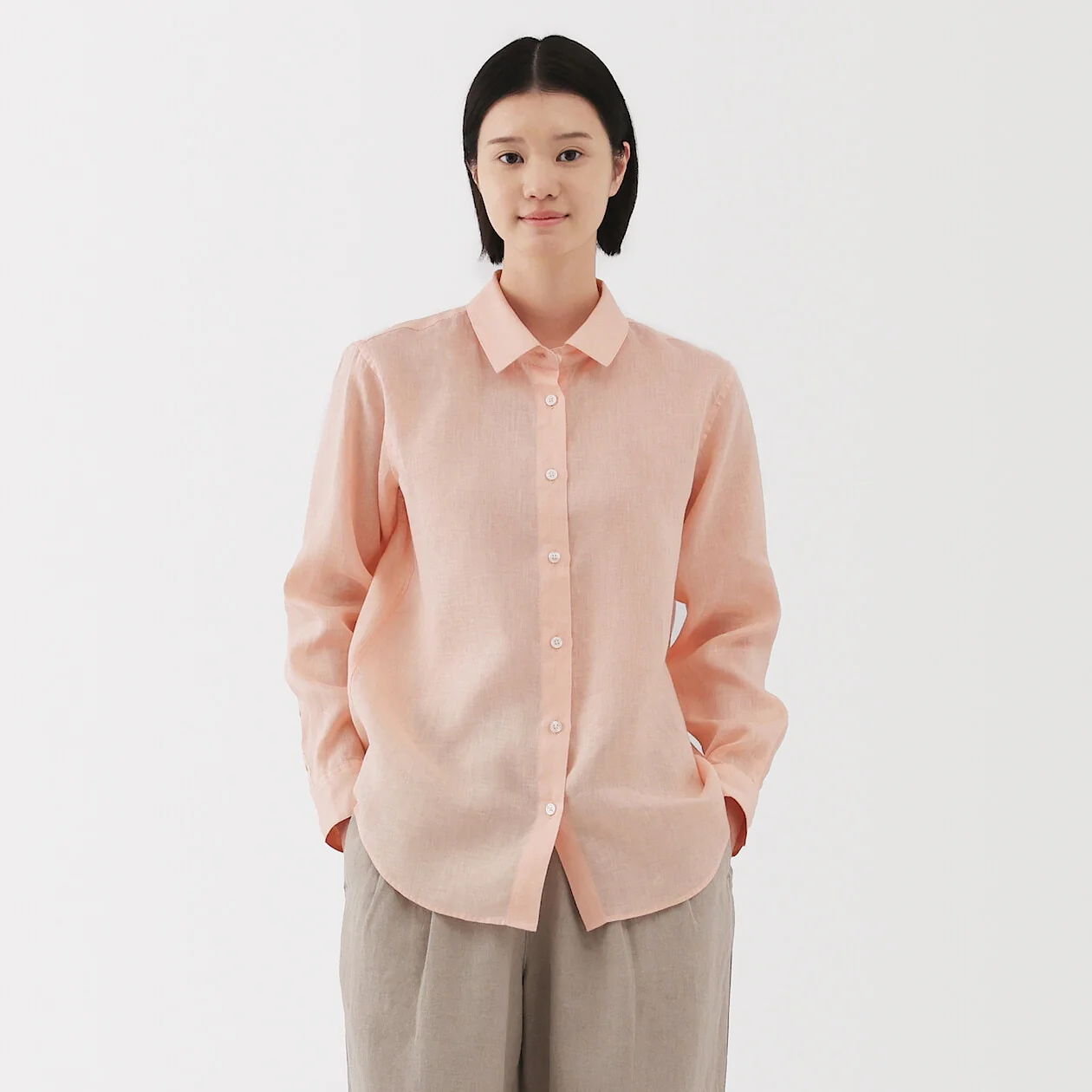 Washed Linen Long Sleeve Shirt - Image 28