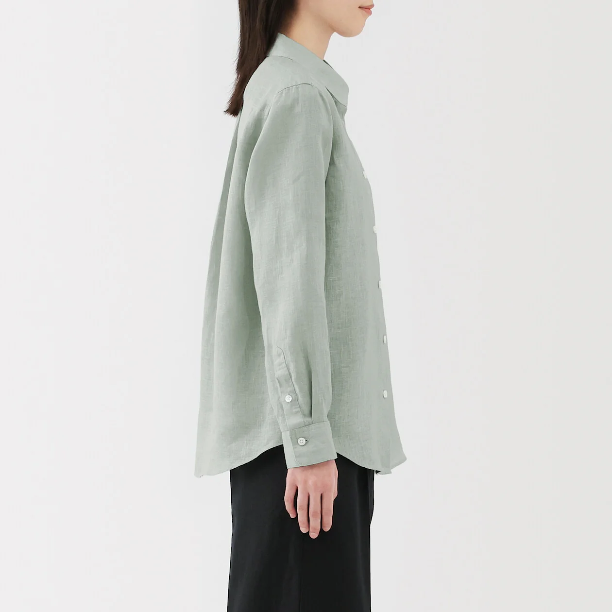 Washed Linen Long Sleeve Shirt - Image 3