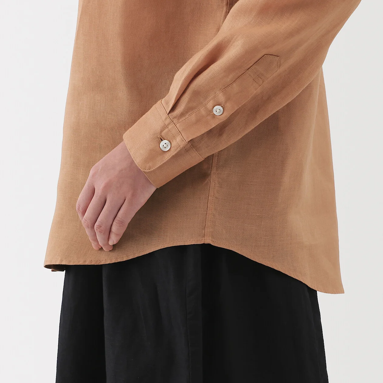 Washed Linen Long Sleeve Shirt - Image 42