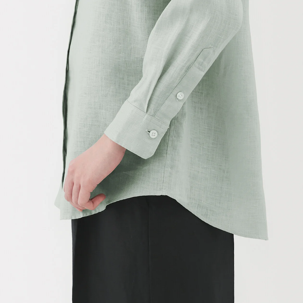 Washed Linen Long Sleeve Shirt - Image 6