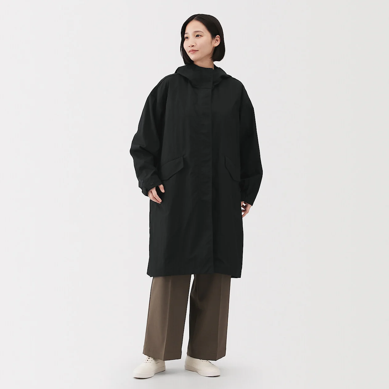 Water Repellent UV Protection Hooded Long Coat - Image 12