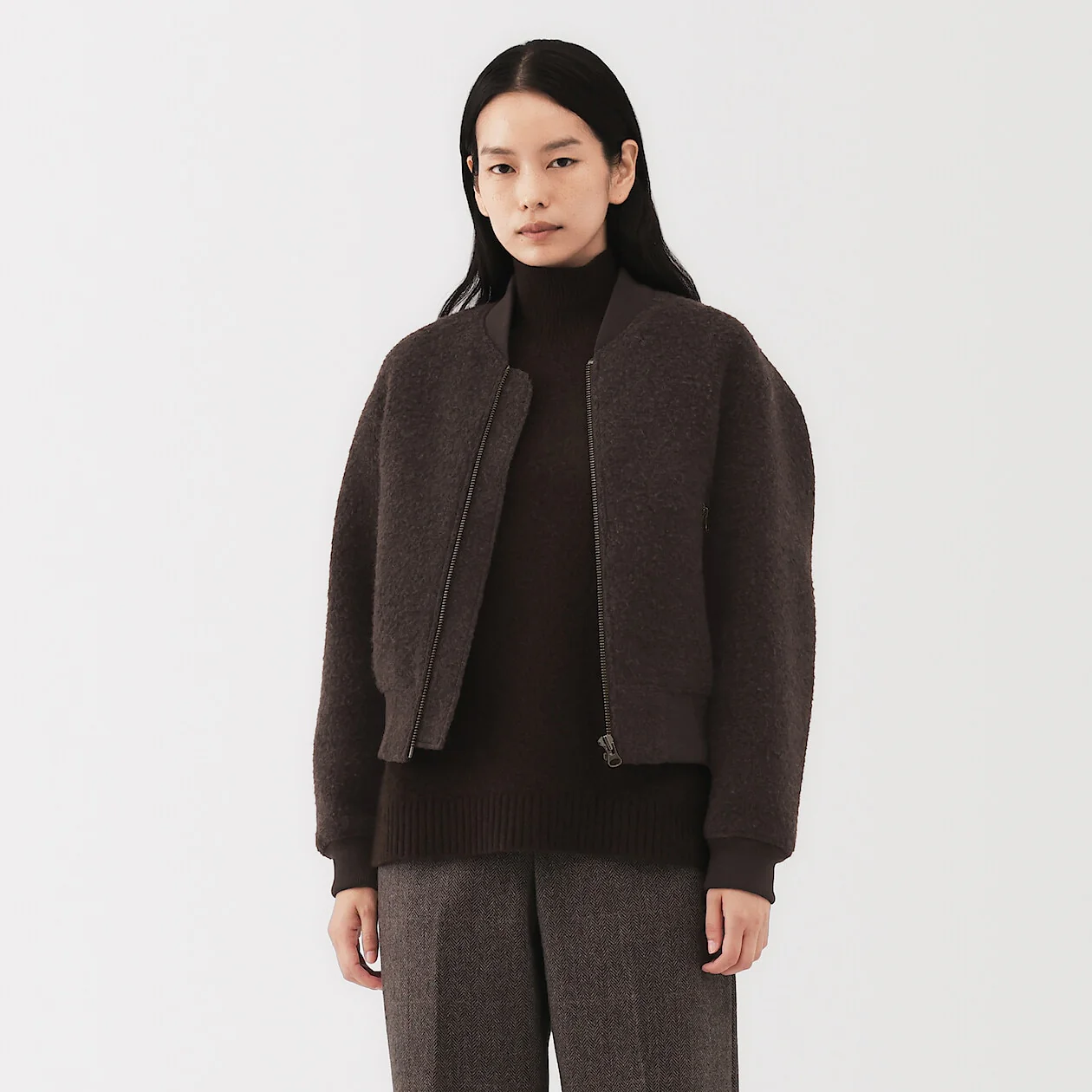 Wool Blend Napping Short Blouson - Image 6